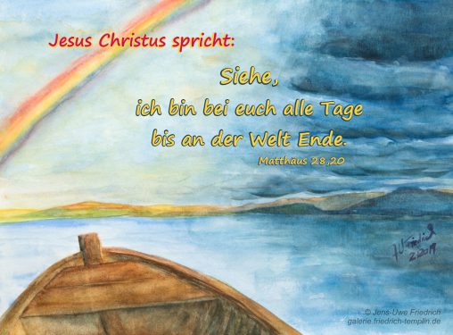 Jesus befiehl dem Sturm sich zu legen und Stille war da
