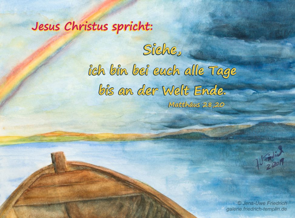 Jesus befiehl dem Sturm sich zu legen und Stille war da