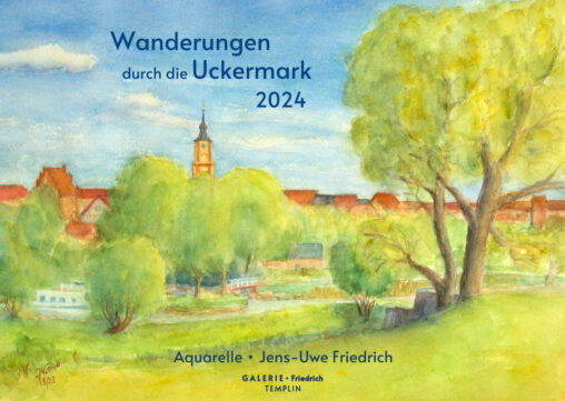 Kalender Din A3 - mit Aquarellen von Seen in der Uckermark